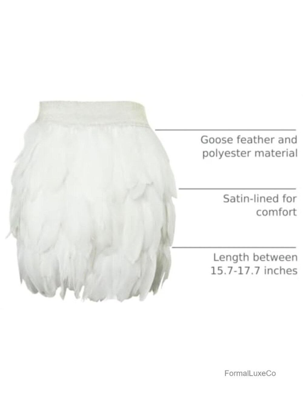 Goose Feather Mini A-Line Skirt Elastic Waist Cosplay Costume Party - Picture 3 of 6
